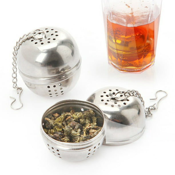 2X Tea Strainer Mesh Ball Tea Infusers with Extended Chain Brew Loose Tea Spices 